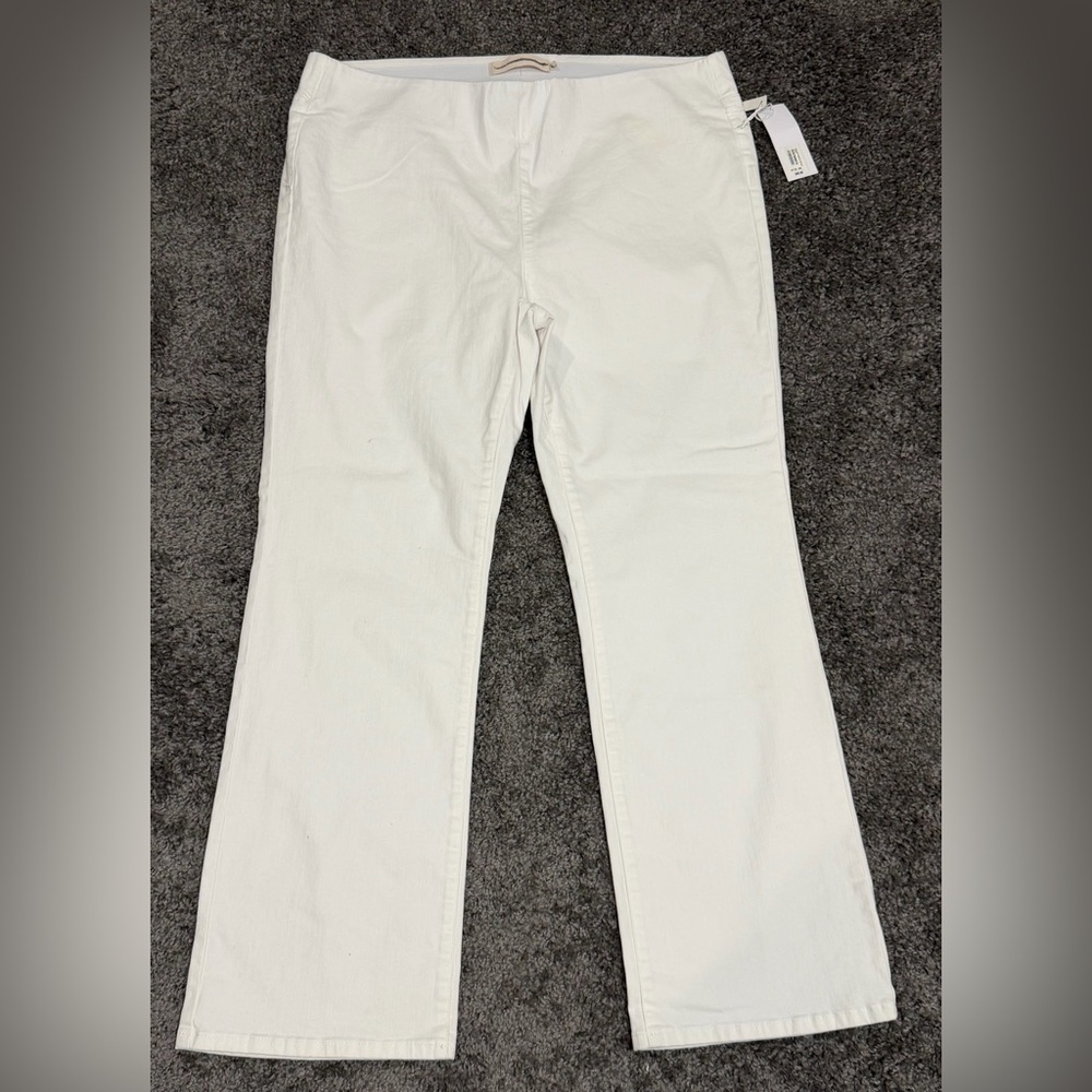 SOFT SURROUNDINGS Ultimate White Pull On Boot Bottom Jeans size 1X  NEW $89.95